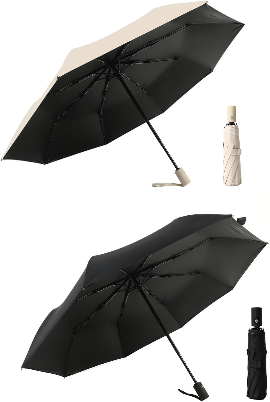 BAODINI Small UV Protection Travel Umbrella Compact for Rain and Sun UPF 50+ Windproof Portable 42