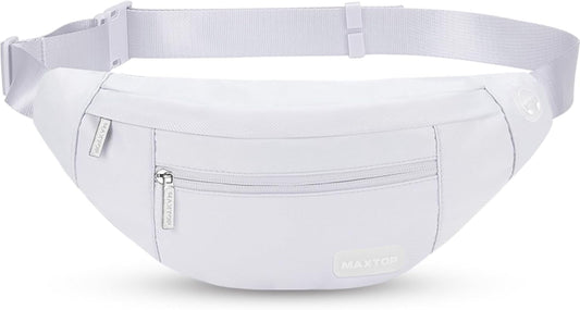 MAXTOP Large Crossbody Fanny Pack with 4-Zipper Pockets,Gifts for Enjoy Sports Festival Workout Traveling Running Casual Hands-Free Wallets Waist Pack Phone Bag Carrying All Phones