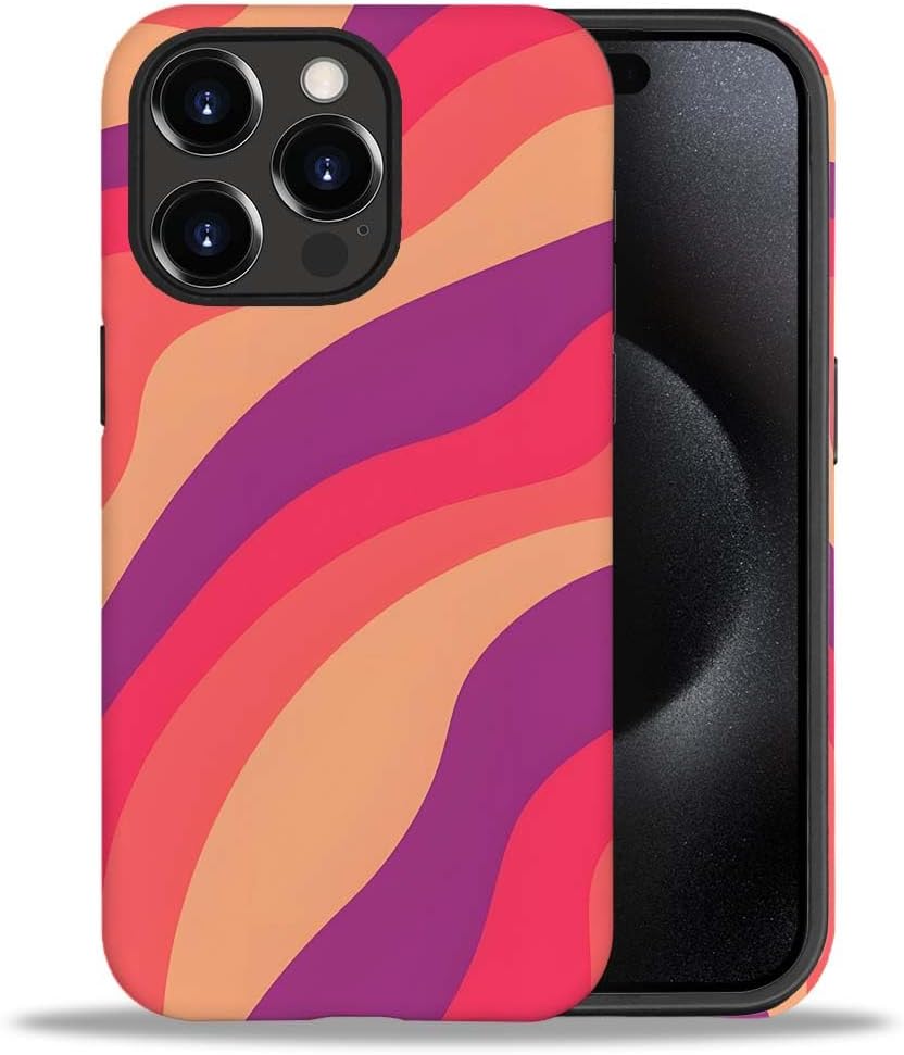 SEized Case Compatible with for iPhone 11 Pro,Pink Colorful Waves Abstract Swirls Phone Case for Girl Women Boy Men,Durable Protection Case for iPhone 11 Pro