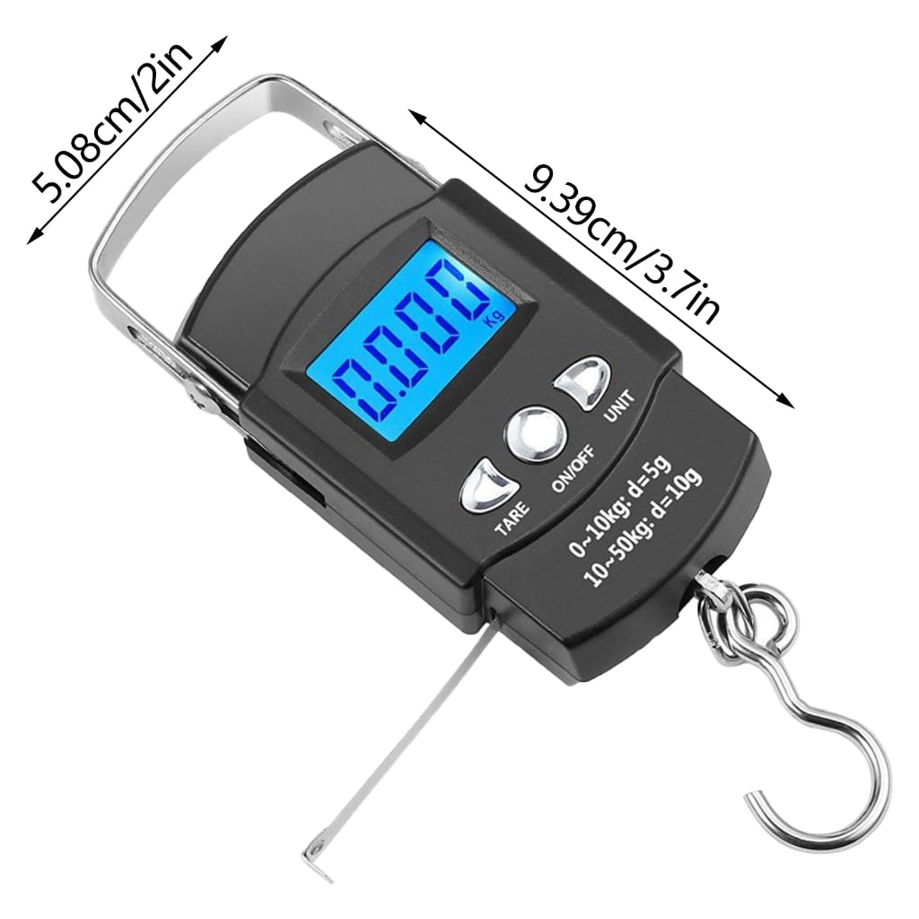 Portable Luggage Scale Electronic Weighing Digital Scale Fishing Hanging Hook Scale Tool Fishing Gift for Men Women