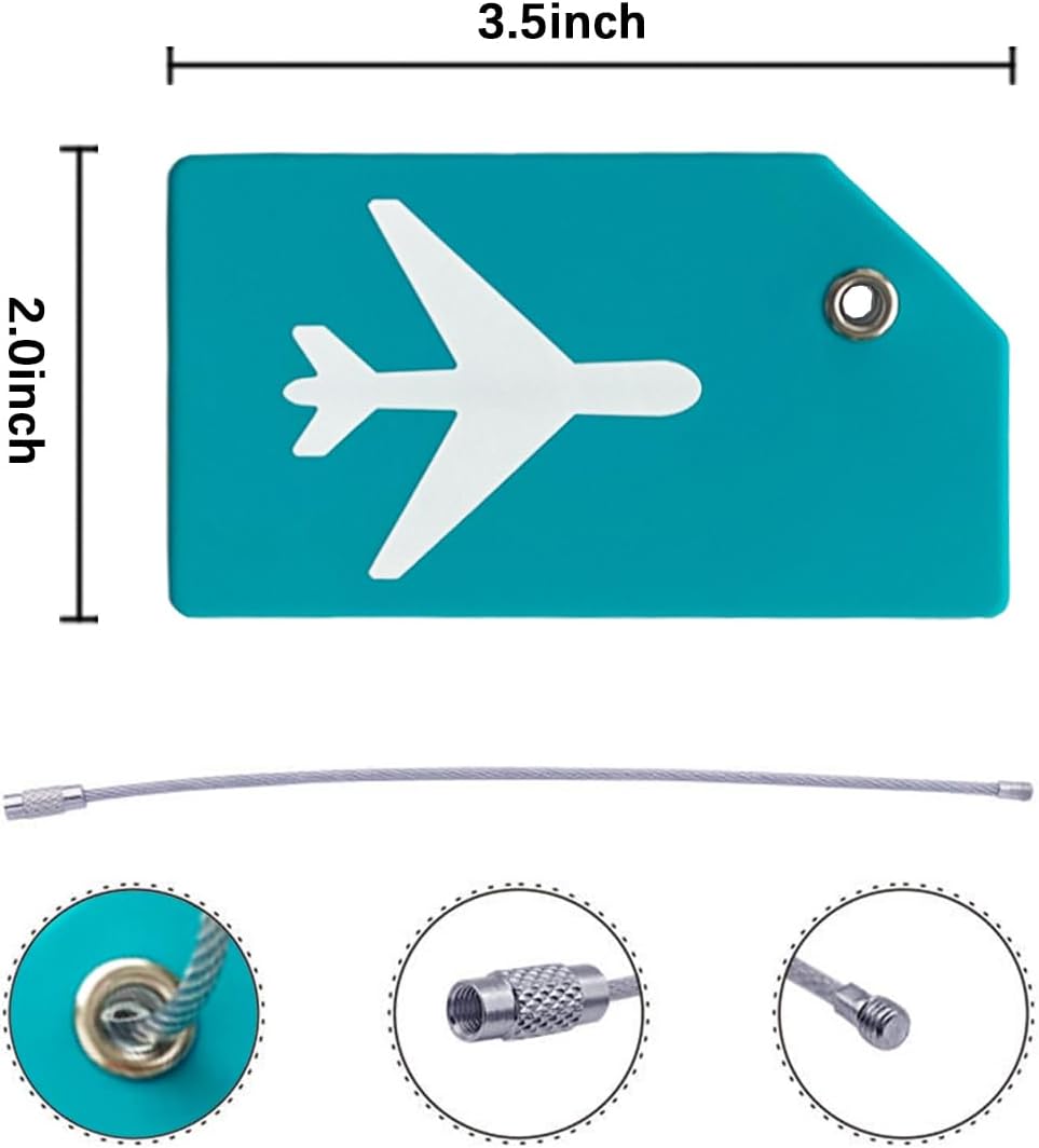 Silicone Luggage Tag with Name ID Card Perfect to Quickly Spot Luggage Suitcase