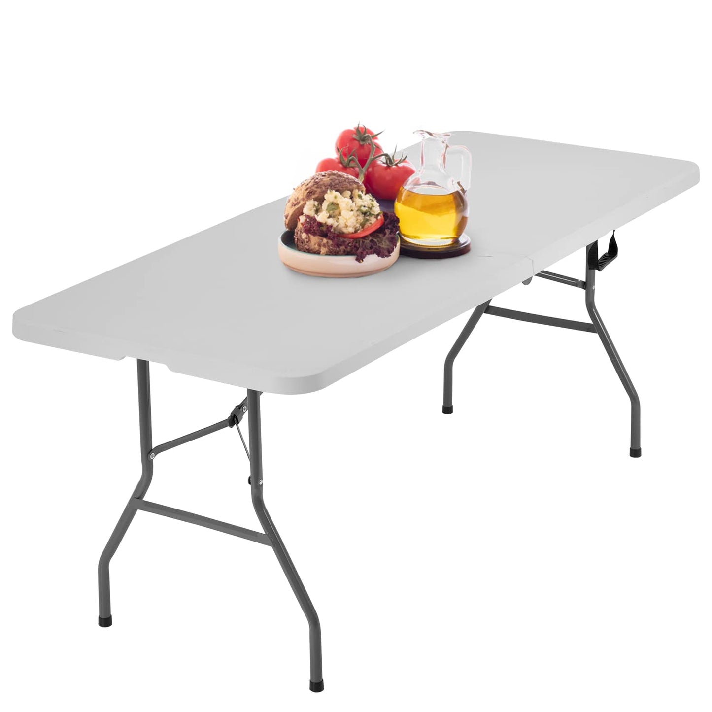 BestOffice | 6FT Folding Table | White | Portable Plastic Table