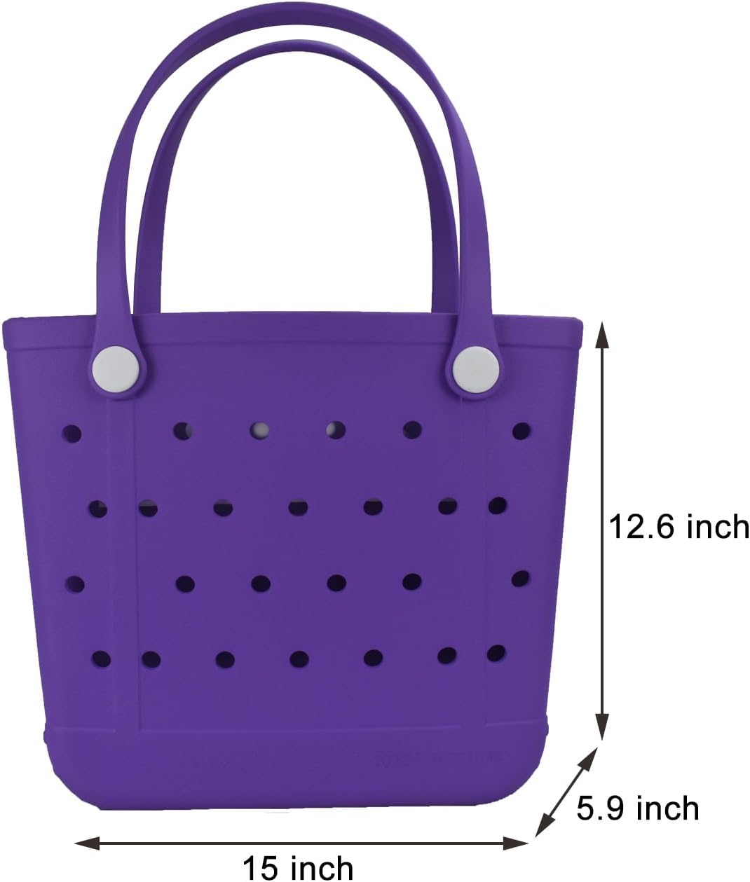 Medium Rubber Beach Bag, Waterproof Tote Bags Washable Sand-proof Travel Hand Bags for Pool Boat Work Sports