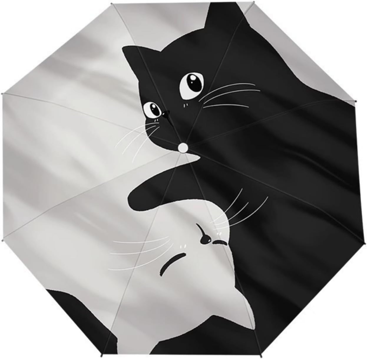 Compact Cat Umbrella - Automatic Folding, Dual-Use Rain and Sun Protection, Black Coating Anti-UV, Windproof, Lightweight, Portable Travel Companion for Men and Women