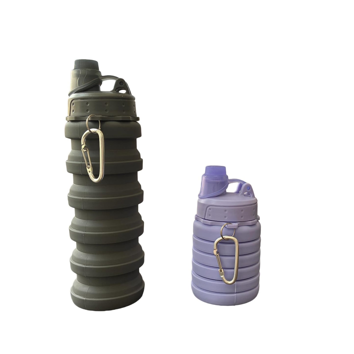 YCTMALL Collapsible Water Bottles Two Pack Travel Sports Portable Sport Water Bottle comes with