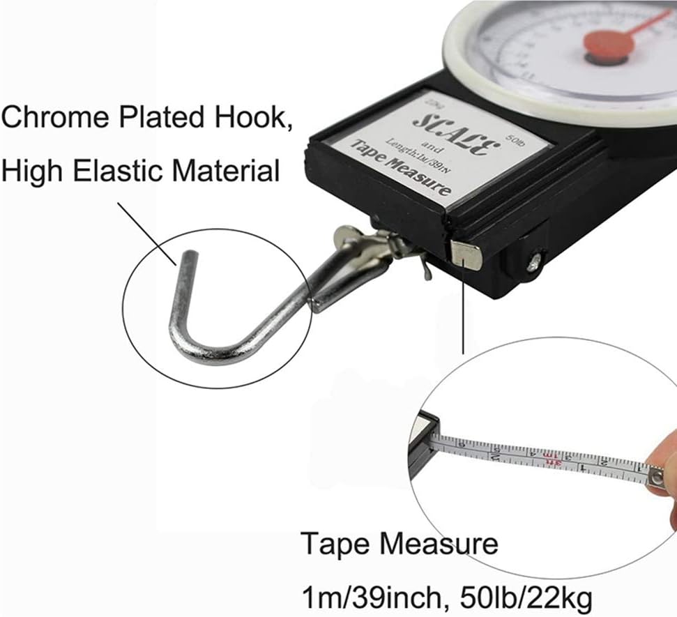 Portable Mini Fish Hook Scale Spring Scale, Mini Dial Measure Hanging Hook Weighing Scale Portable