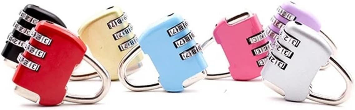 Pink Mini 3-Digit Combination Padlock - Zinc Alloy Security Lock for Lockers, Luggage, Travel Bags, Backpacks, and Small Storage Containers - Resettable and Colorful