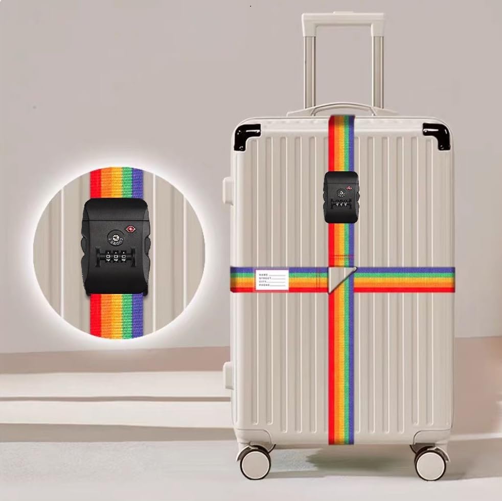 Travel Luggage Strap Adjustable Suitcase Packing Belt with TSA Combination Lock