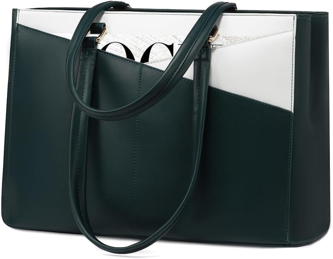 LOVEVOOK Laptop Bag for Women 15.6 Inch Tote Bags Waterproof Leather Briefcase Computer Women
