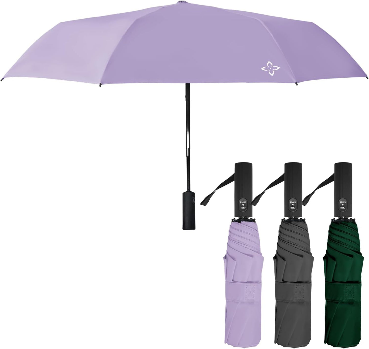 UV Travel Umbrella for Sun Protection & Rain, Compact Windproof Folding, Refined craftsmanship, Auto Open/Close, 43" Canopy with color coating, UPF 100+ UV Blocking, TSA Approved