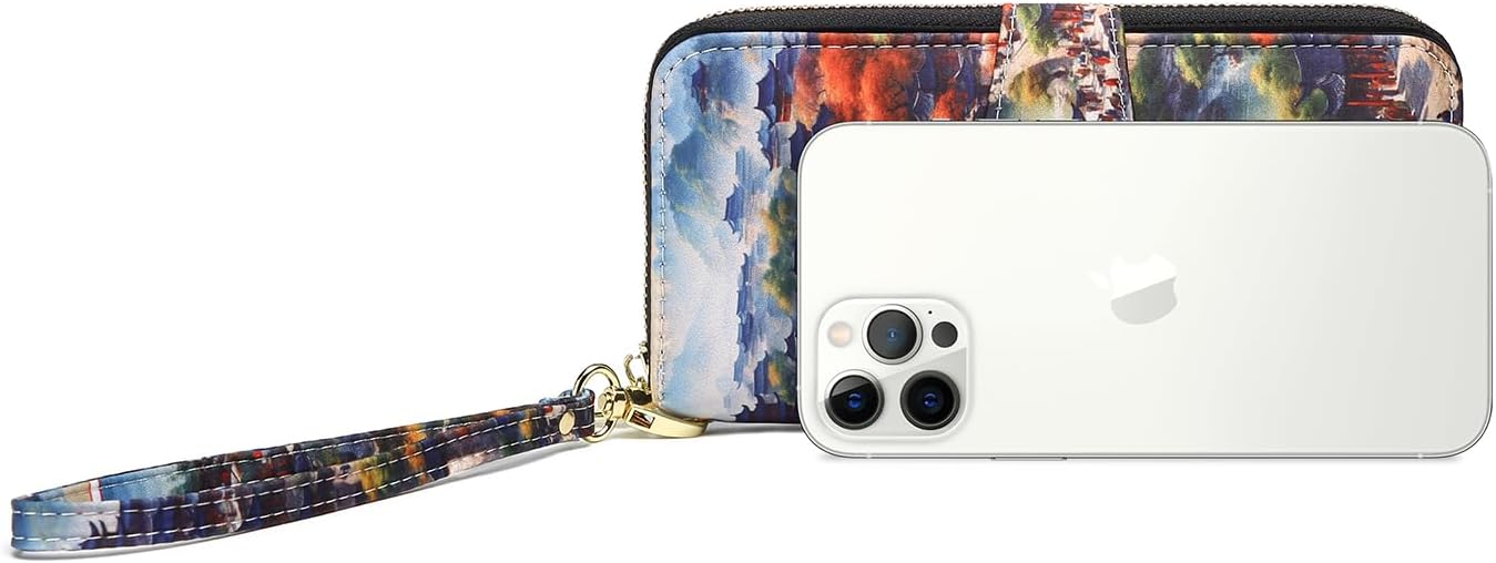 Women Wallet Card RFID For Womens Holder Blocking Credit Small Zipper Purse Pocket Bifold Slim Coin ID Ladies Wristlet Clutch Large Capacity Window Case Travel Zip Women's