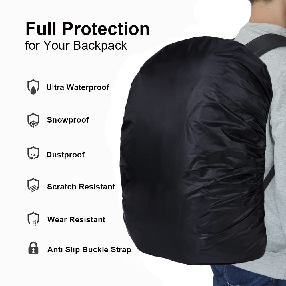 Evotopf Waterproof Backpack Rain Cover with Adjustable Anti Slip Buckle Strap & Sliver Coating