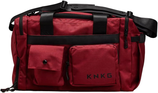 KNKG PLUS 63L Large Duffel Bag – Spacious, Durable Gym Bag with Dual Shoe Storage, Multiple Compartments & YKK Zippers for Fitness & Travel - Redwood (Redwood, Medium 45L)