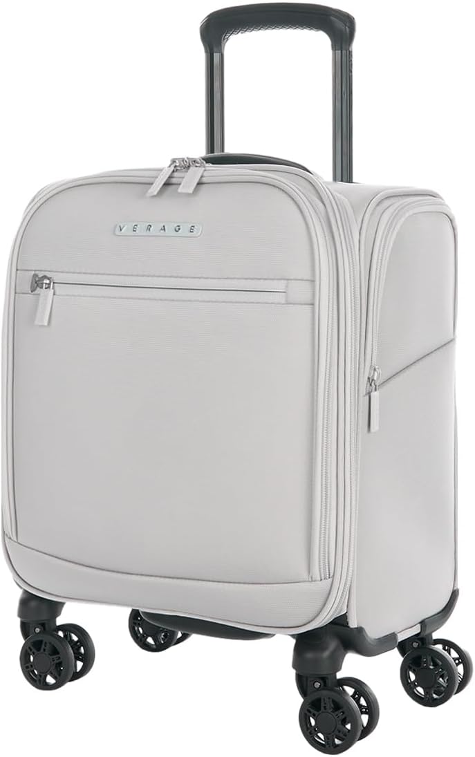 Verage Underseat Carry On Luggage with Wheels & USB Port,14 inch Cloud Gray Wheeled Spinner Carry-on Luggages Bags for Airlines, Lightweight Overnight Suitcase for Men Women