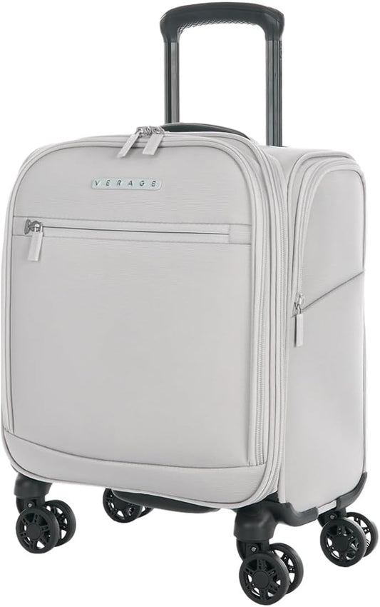 Verage Underseat Carry On Luggage with Wheels & USB Port,14 inch Cloud Gray Wheeled Spinner Carry-on Luggages Bags for Airlines, Lightweight Overnight Suitcase for Men Women