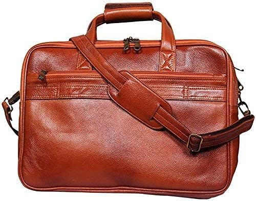 DA LV Full Grain Leather Laptop Briefcase for Men Top Choice Gifts Laptop Bag Multiple 16'' Compartments Brass Hardware