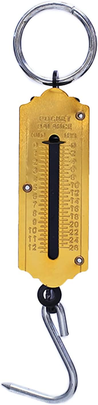 Spring Scale Fishing Scale with Marking Scale Hanging Hook Scale Portable Mechanical Luggage Scale 12/50kg for Household Yellow