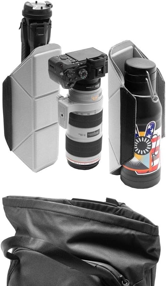 Peak Design Everyday Totepack 20L, Black, Weatherproof Shell, Top and Side Access, FlexFold Dividers, Laptop Sleeve, Internal Pockets, Backpack or Hand Carry, Versatile Tote Bag for Women and Men