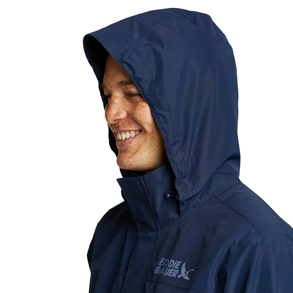 Eddie Bauer Men's Rainfoil Packable Jacket, Dark Smoke Recycled, Medium
