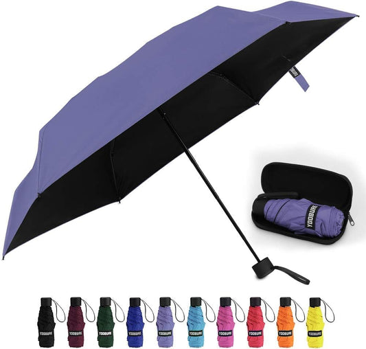 Yoobure Small Mini Umbrella with Case Light Compact Design Perfect for Travel Lightweight Portable Parasol Outdoor Sun&Rain Umbrellas