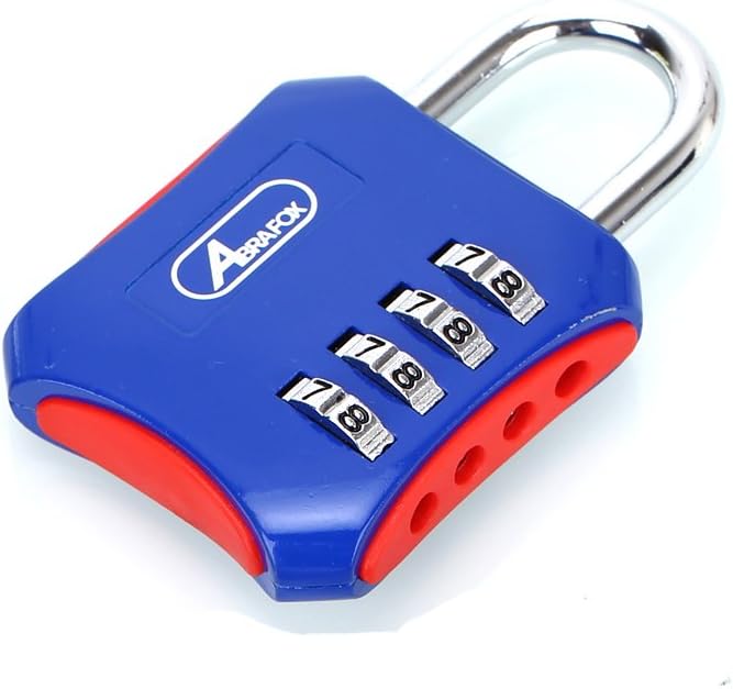 ABRAFOX Padlocks, Heavy Duty 4-Digit Re-settable Combination Codes Locks, Luggage Locks for Gym