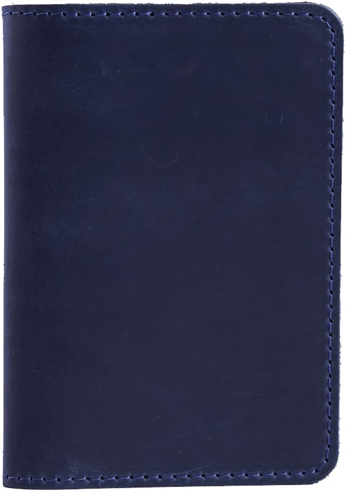 INCARNE US Passport Cover Clear - Travel Passport Wallet - Leather Passport Holder for Men Women Family with Card Slots & Note Compartmen - Sleeve Protector - Genuine Leather - Vintage Blue