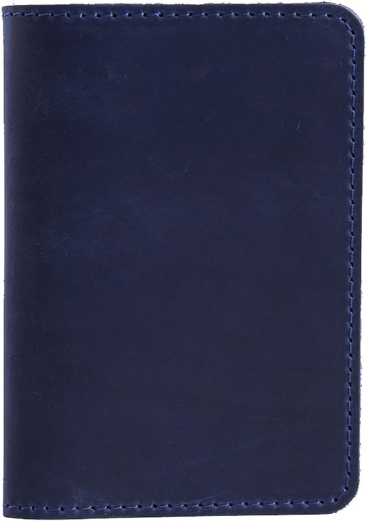 INCARNE US Passport Cover Clear - Travel Passport Wallet - Leather Passport Holder for Men Women Family with Card Slots & Note Compartmen - Sleeve Protector - Genuine Leather - Vintage Blue