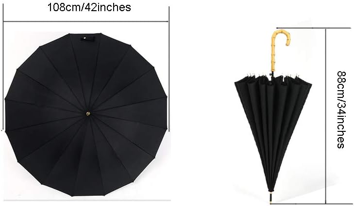 ThreeH Bamboo Stick Umbrella Auto Open Solid Color Fashionable and Simple 190T 16 Ribs,KS08 Pink