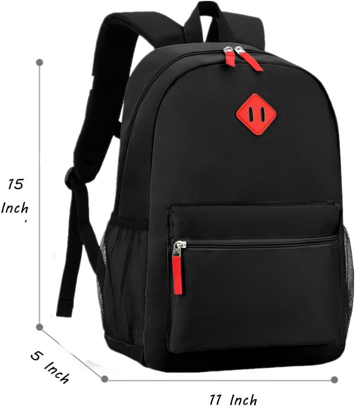 Preschool Backpack Kindergarten Toddler School Backpacks Primary School Backpack for Boys and Girls with Chest Buckle (Set Black, Medium-15 H)