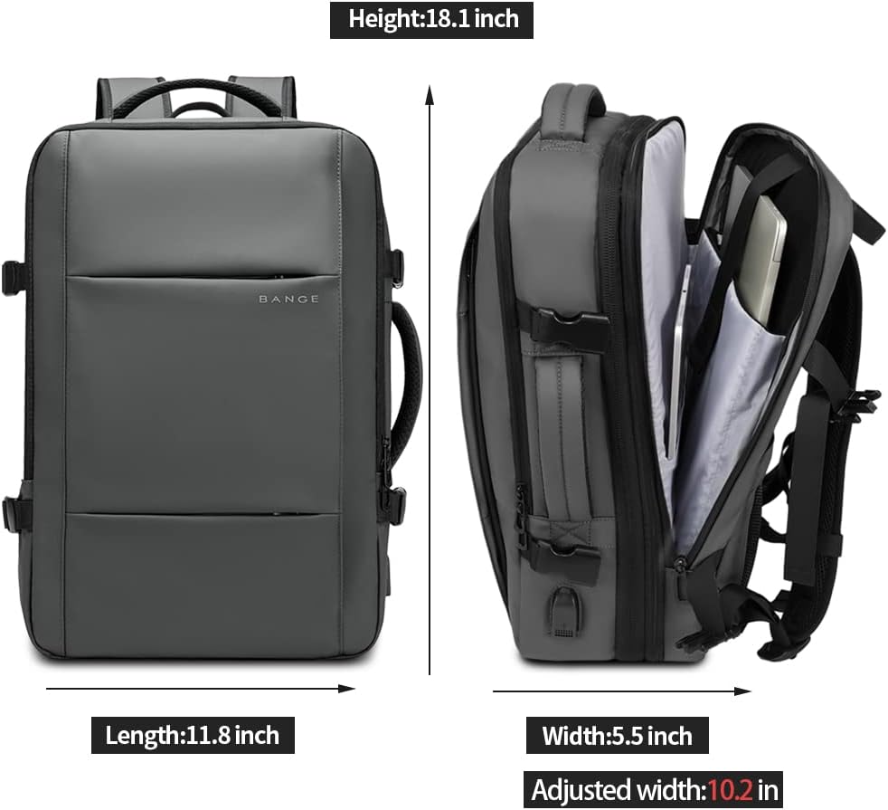 BANGE 35L Carry on Backpack,Travel Backpack for Women Men Airline Approved Gym Backpack Waterproof