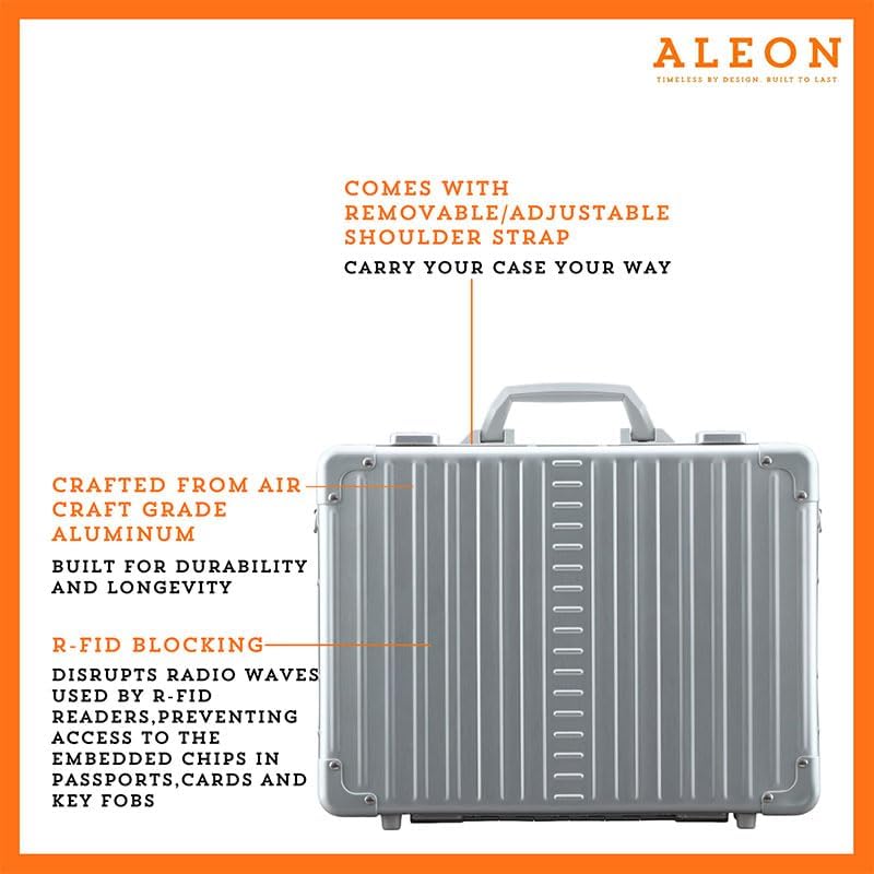 All Aluminum Lightweight 17" Premiuim Laptop Briefcase for Men – Shockproof Hard Shell Attache Case