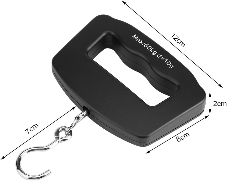 Digital Luggage Scale Mini Hanging Electronic Scale with Handle, Large Hook, LCD Display for Travel, Fish Weighing, Support Unit Conversion - KG, G, Lb, Oz