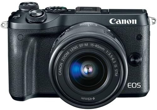 Canon EOS M6 Mirrorless Digital Camera with 15-45mm Lens | 24.2MP APS-C Sensor, Dual Pixel AF &