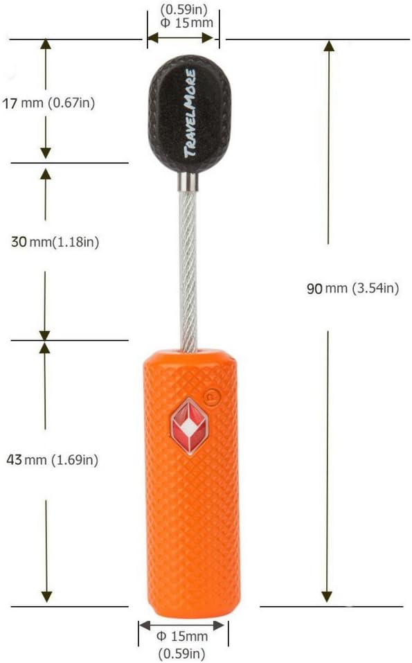4 Pack TSA Approved Luggage Locks with Keys for Travel – Flexible Ultra Secure Mini Key Padlock & Metal Zinc Alloy Material – Orange
