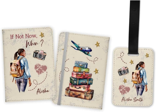 Personalized Passport holder | Personalized Passport Cover | Customized Passport Cover and Luggage tag | Personalized Gift | travel Gift | (Passport Cover + 2 Luggage Tags)