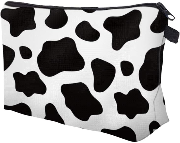 Cute Travel Makeup Bag Cosmetic Bag Small Pouch Gift for Women (Cow Print)