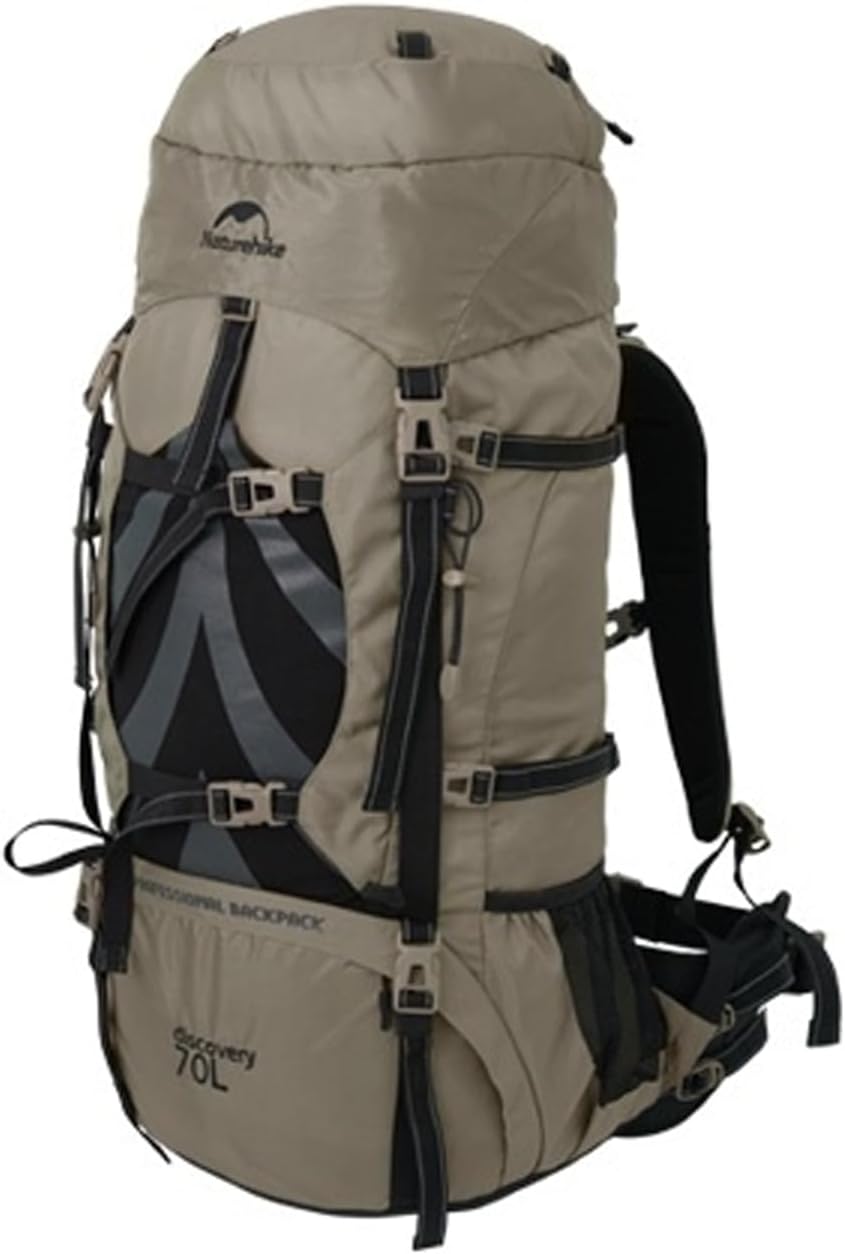 Naturehike 70+5L Lightweight Hiking Backpack, Tear-resistant Fabrics-Light CR Carrying System-Comfortable Weight-Bearing(Brown)