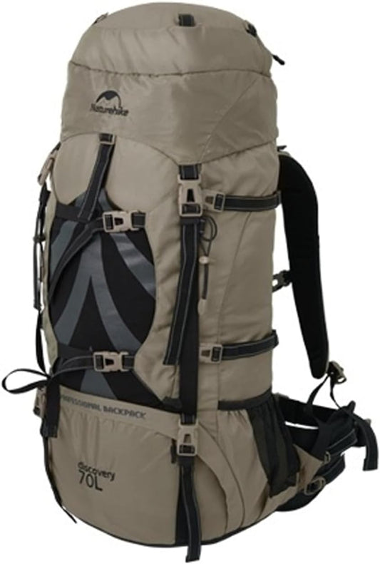 Naturehike 70+5L Lightweight Hiking Backpack, Tear-resistant Fabrics-Light CR Carrying System-Comfortable Weight-Bearing(Brown)