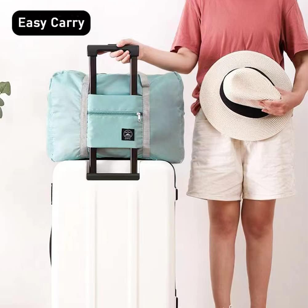 2 Pack Foldable Travel Bag Waterproof Travel Duffel Bag,Women Ladies Man Canvas Weekender Bag