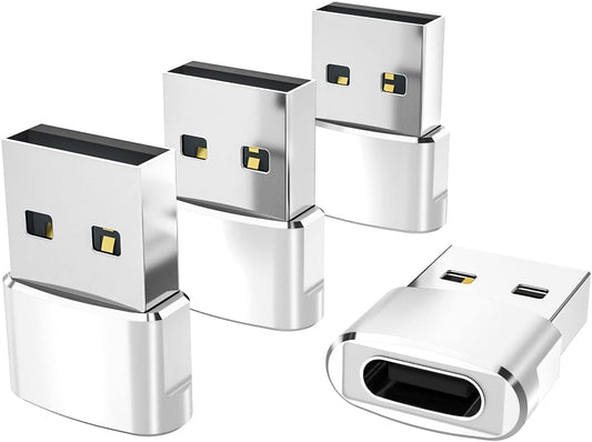 Elebase for iPhone 17 Air Pro Max Adapter,USB to USB C Adaptor 4 Pack,Type C Female to USB A Male Charger Connector for Apple 16 15 14 13,iWatch 11 10,iPad 8 8th 9 9th 10th Air 4th 5 Mini 6 Generation
