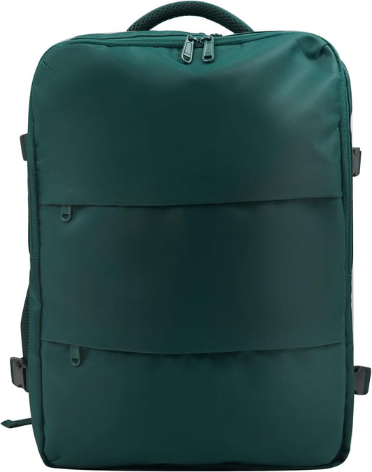 Travel Backpack for Women & Men, Waterproof Carry On Backpack Airline Approved Laptop Backpack Fits 15.6 Inch Laptop, Business Computer Bookbag for Work, College, Travel (Peacockblue, Medium)