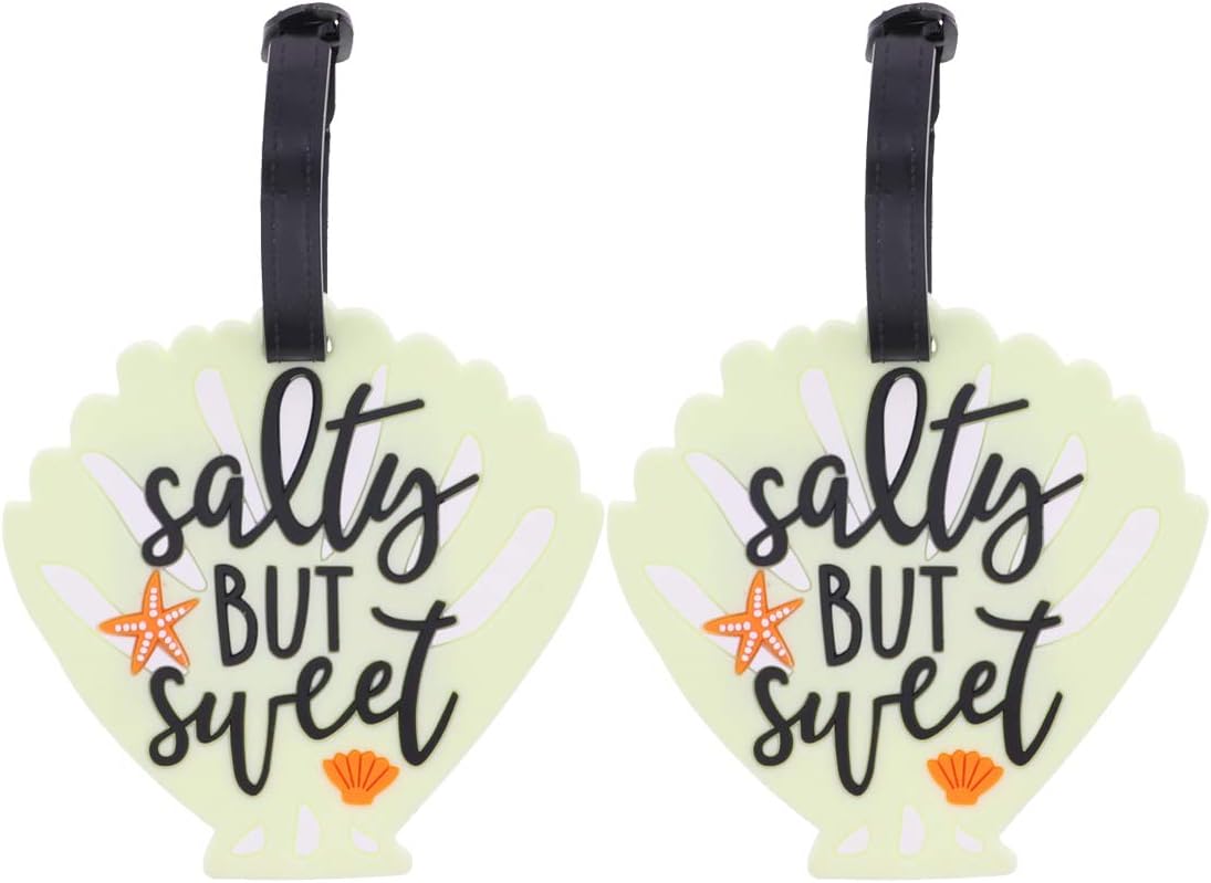 Salty But Sweet Luggage Tag Suitcase ID Holder - Set of 2