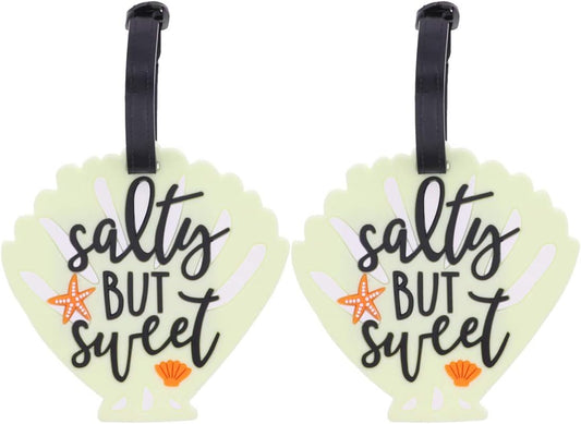 Salty But Sweet Luggage Tag Suitcase ID Holder - Set of 2