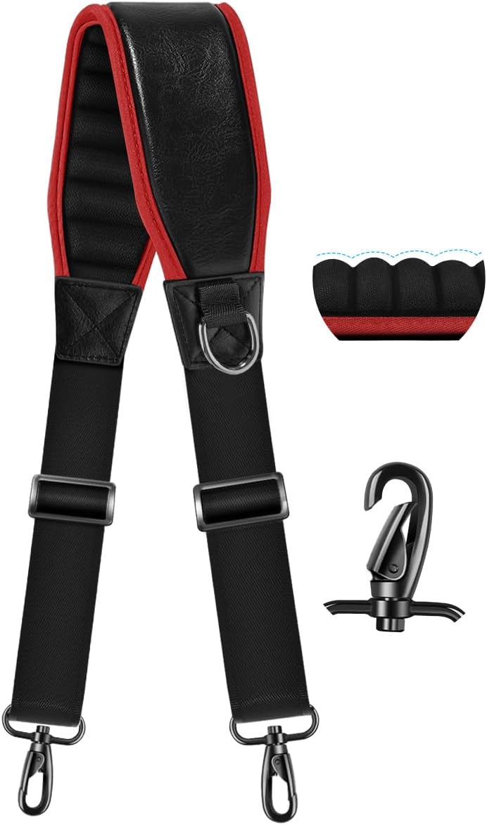 ZINZ 79" Universal Bag Strap with Neoprene Thick Padded, Fixed Pad Strap with Adjustable Buckles and Metal Swivel Hooks