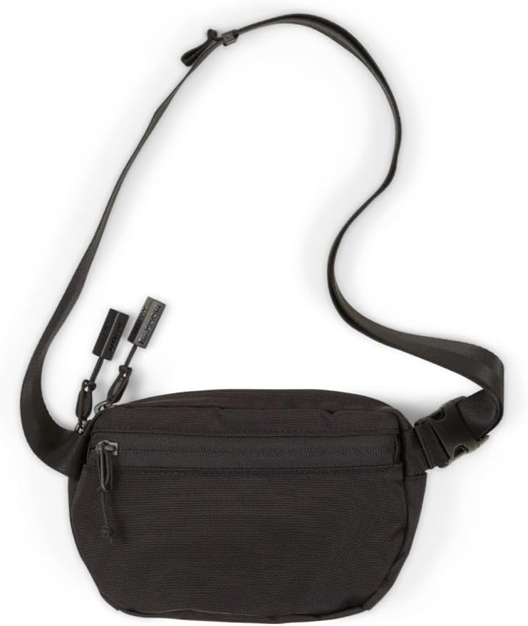 Baboon to the Moon Fanny Pack - Trendy, Compact, Water-Repellent Waist Bag in Multiple Colors and Sizes for Men and Women (Black, Mini (1.5L))