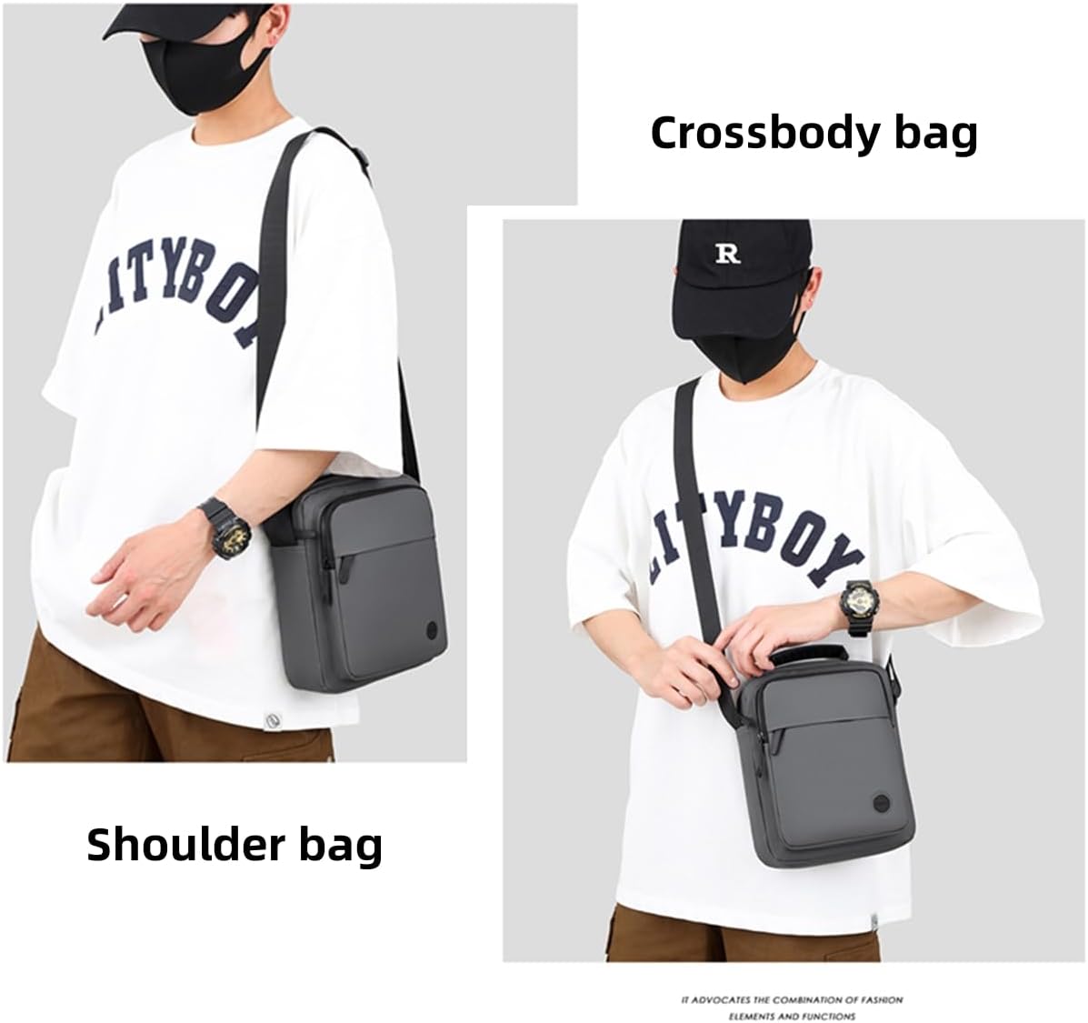 Small Messenger Bag for Men Women, Purse for Men Multi Pocket Purses Bag Hold Phone Handset Anti Theft