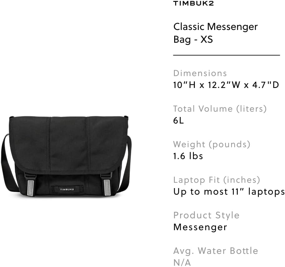 Timbuk2 Classic Messenger Bag - Durable, Water-Resistant, fits 13", 15", 17" Laptop