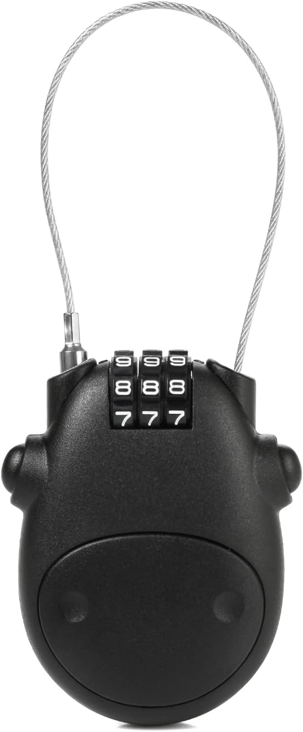 Luggage Locks - Combination Lock, Black, 27" Circumference, 10,000 Code Options, Scratch Resistant, Lightweight, Portable, Secure