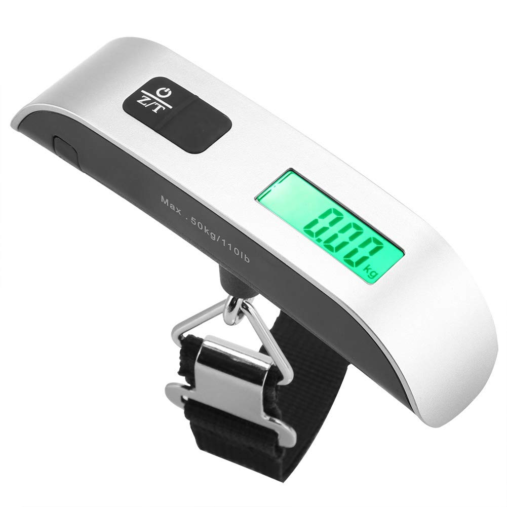 Digital Luggage Scale, LCD Display Portable Handheld Baggage Scale with Hook for Travel, Suitcase or Carry Bag, 110 Pounds