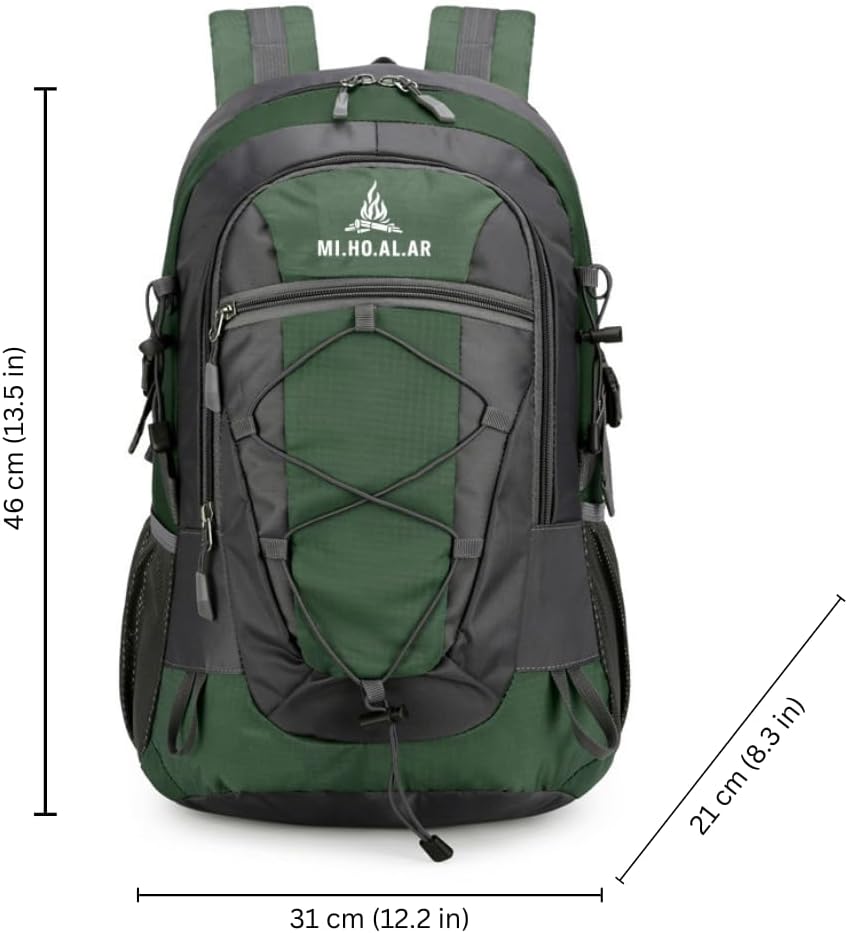 30L Lightweight Camping Backpack – Foldable Water-Repellent Hiking Daypack for Travel, Trekking, Climbing – Durable Polyester Packable Rucksack with Chest Strap & Side Pockets (green)